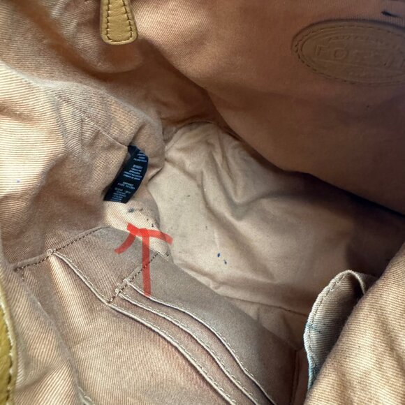 Fossil Vickery Tan Drawstring Satchel/Top Handle Leather Shoulder Crossbody READ - Picture 13 of 16